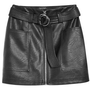 NWT - Topshop Zip Front Faux Leather Miniskirt